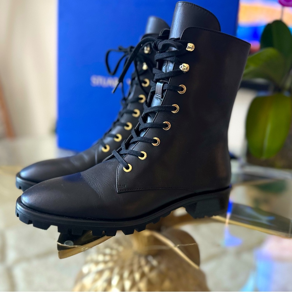 Stuart Weitzman Leather Combat Boots